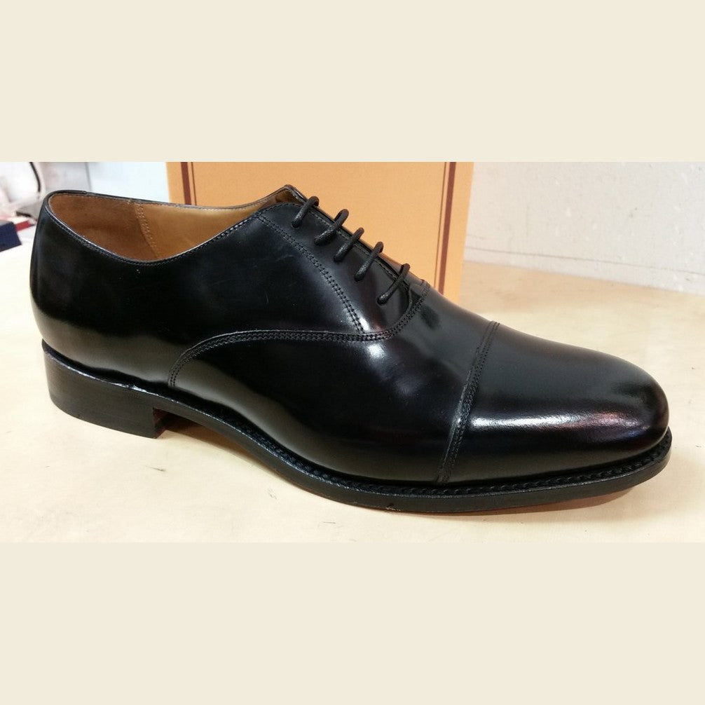 Barker TOE CAP SHOE Luton BLACK Leather HI SHINE