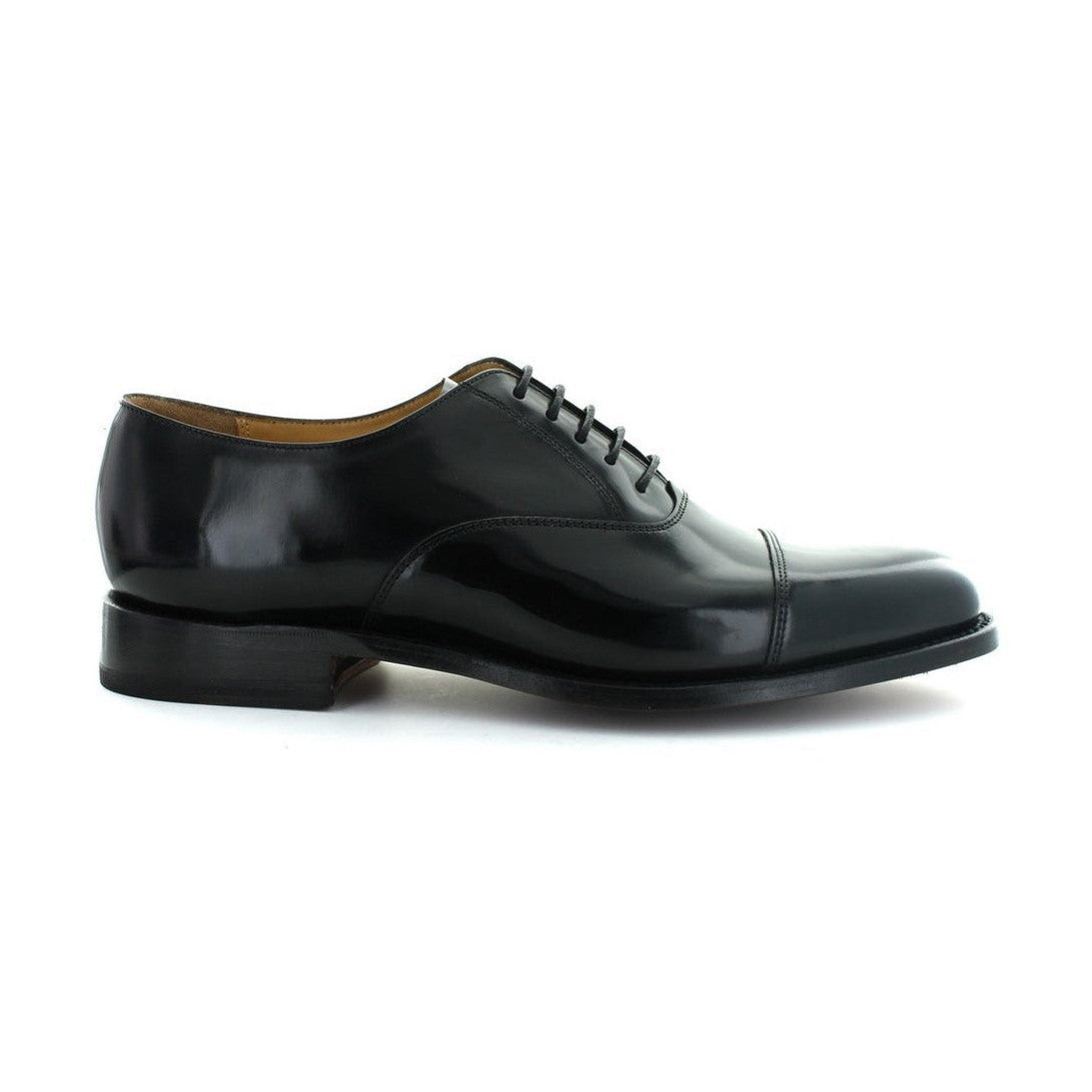 Barker TOE CAP SHOE Luton BLACK Leather HI SHINE