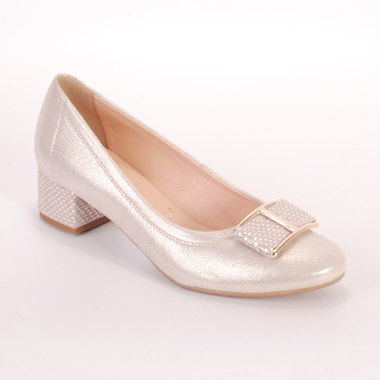 Bioeco 5632 GOLD Low Heel occasion shoe matching bag available