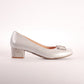 Bioeco 5632 Silver Low Heel occasion shoe matching bag available