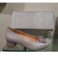 Bioeco 5632 Silver Low Heel occasion shoe matching bag available