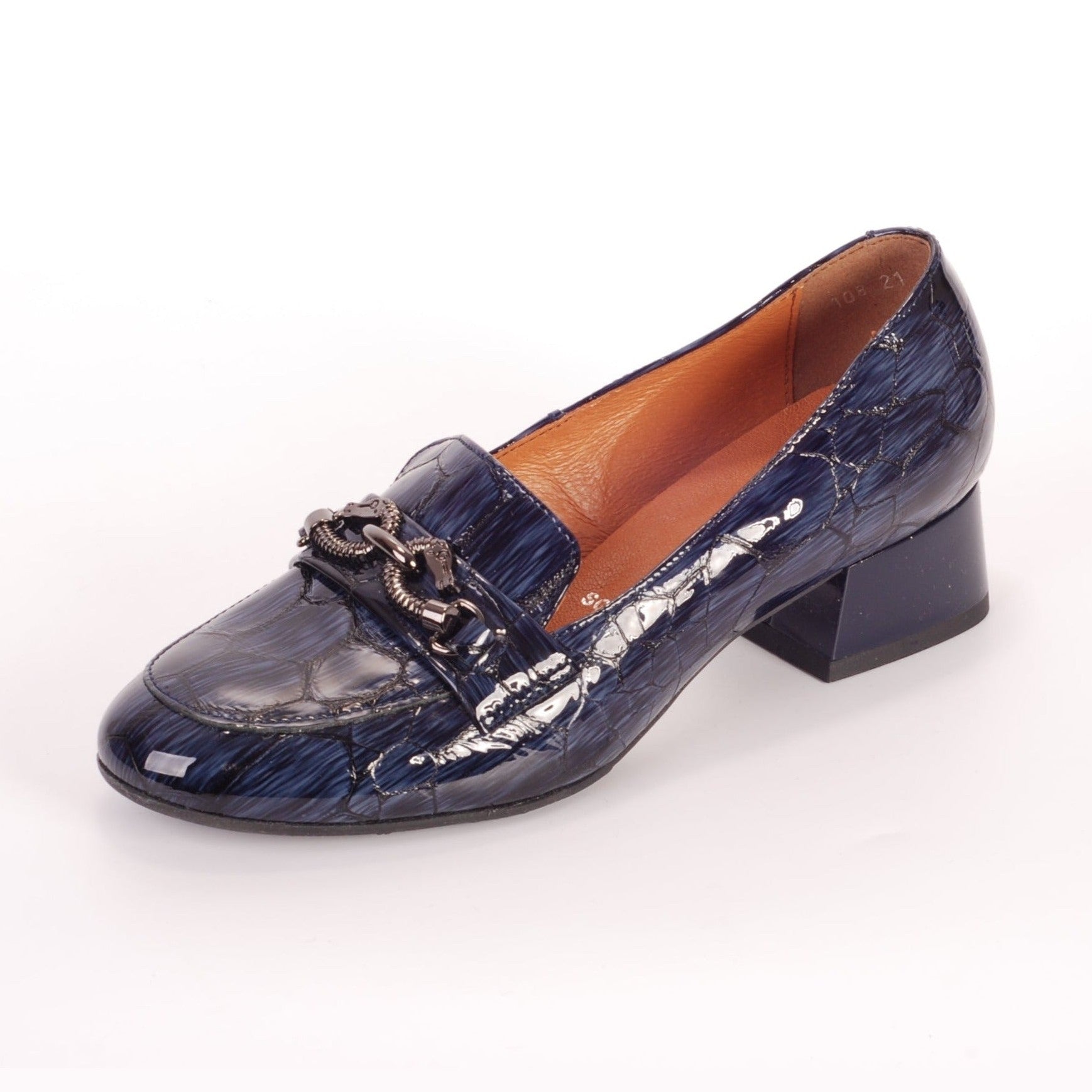 Bioeco 6087 NAVY CROC Low Heeled Loafer