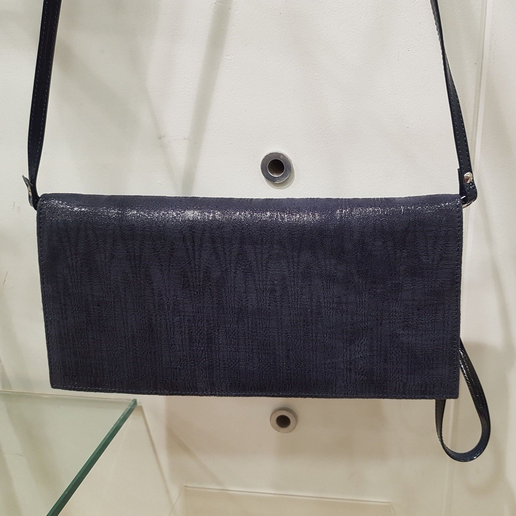 Bioeco NAVY SHIMMER Clutch Shoulder Bag To Match court Shoe B002-1235