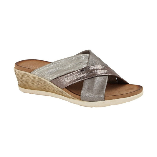 Cipriata sandal Anella pewter L680 Cross strap Mule style