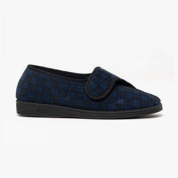 Comfylux Paul Navy Touch Fastening Mens Slipper