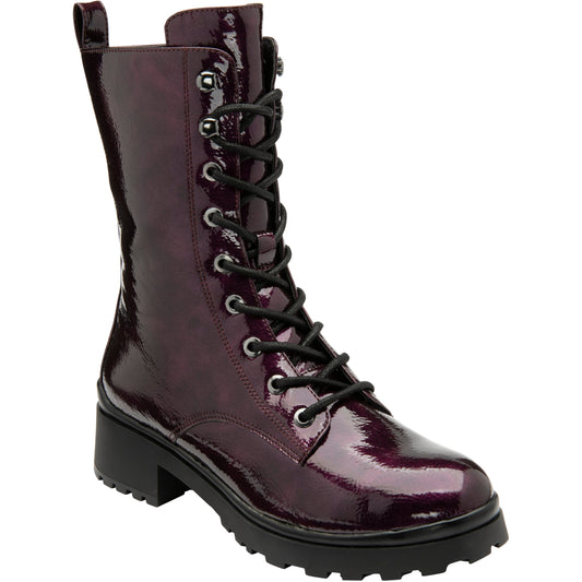 Lotus Mid Calf Boot Delaney PURPLE Patent