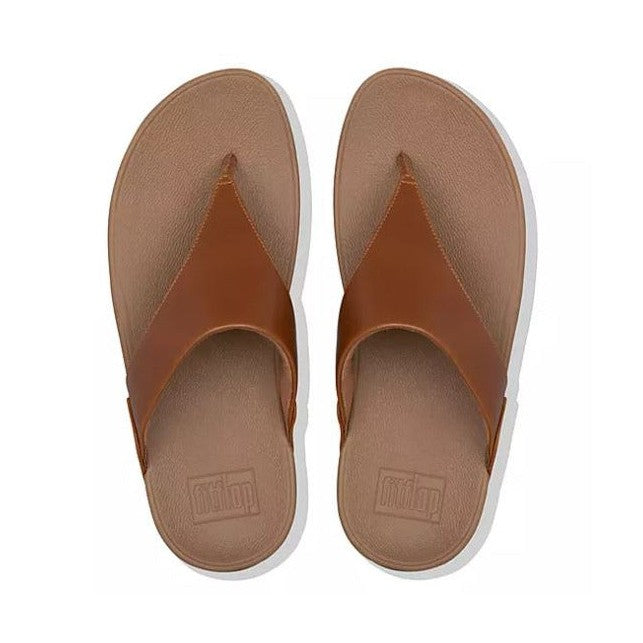 Fitflop SANDAL Lulu TAN Leather WITH Toe Thongs