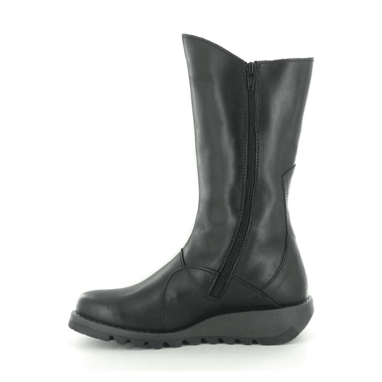 Fly London Mid Calf Boot Mes 2 Black Leather