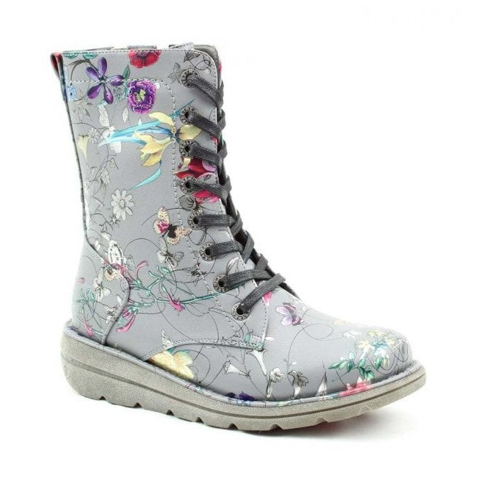 Boot Geet Heavenly Feet Ankle Boot Martina GREY FANTASY with lace and zip – A.G. Meek