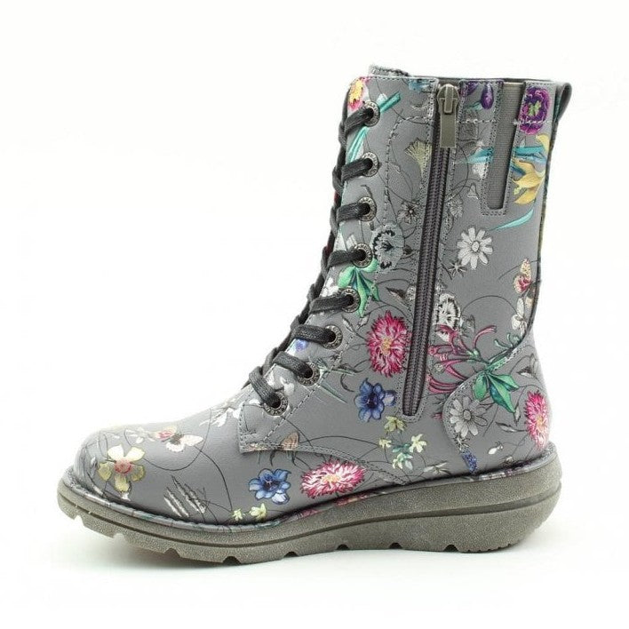 Heavenly Feet Ankle Boot Martina GREY FANTASY with lace and zip