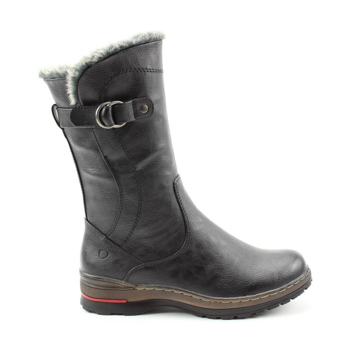 Heavenly Feet MID CALF BOOT LINED Bramble BLACK
