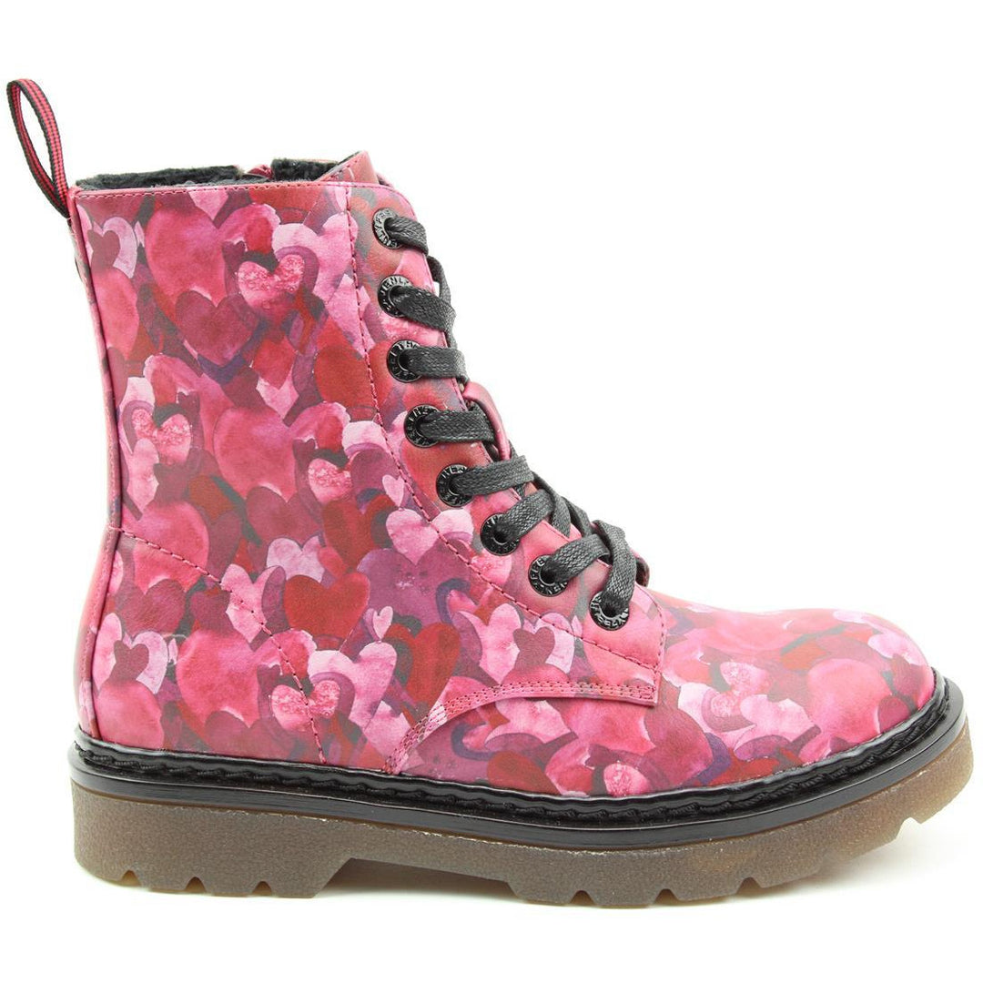 Heavenly Feet Ankle Boot with lace and zip Justina RED HEARTS A.G. Meek