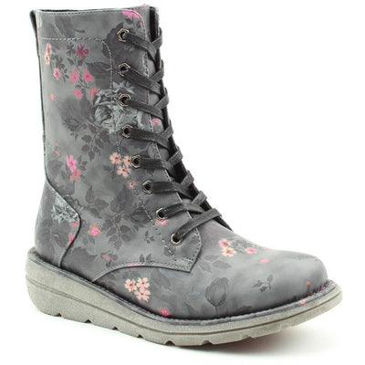 Heavenly Feet Ankle Boot With Lace and Zip Martina PURPLE FLORAL