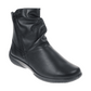 Hotter Boot WHISPER Soft Leather Flat Ankle Boot with twin Zip Wide fitting Black
