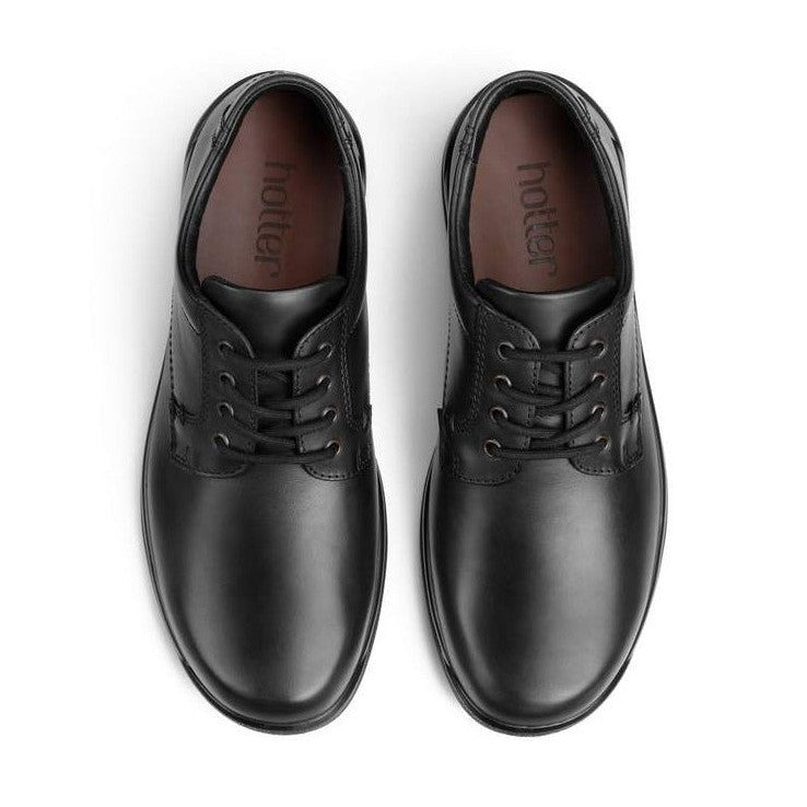 Hotter Burton Black Wide Dual Fit Lace Up Shoe