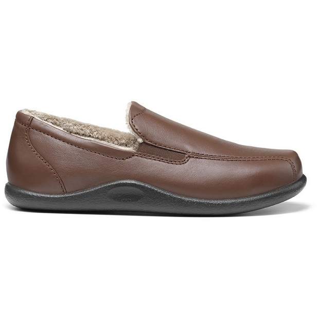 Hotter Men's Slipper Relax BROWN Leather