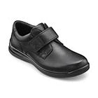 Hotter Mens BLACK Leather SEDGWICK touch fastening Shoe