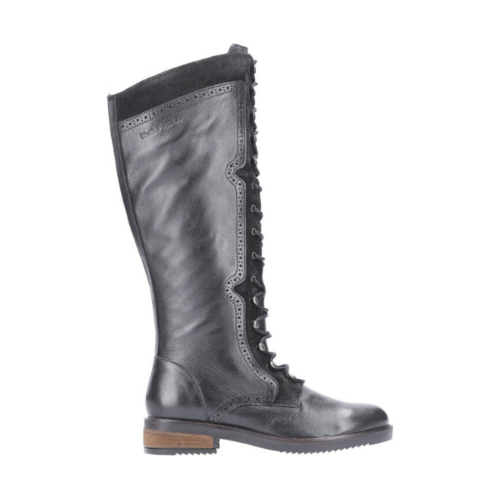 Hush Puppies KNEE HIGH BOOT Rudy BLACK Leather Lace up