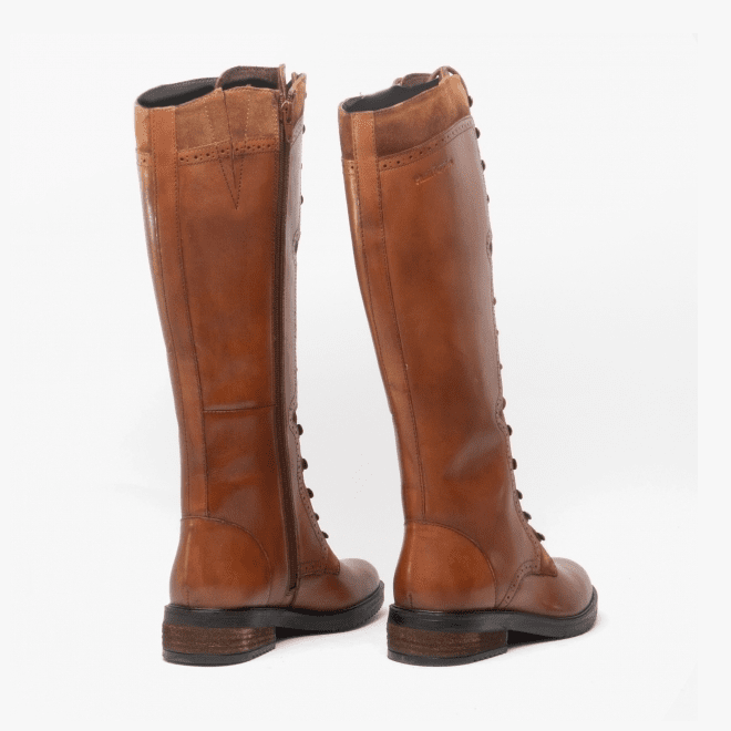 Hush Puppies KNEE HIGH BOOT Rudy TAN with brogue detailing
