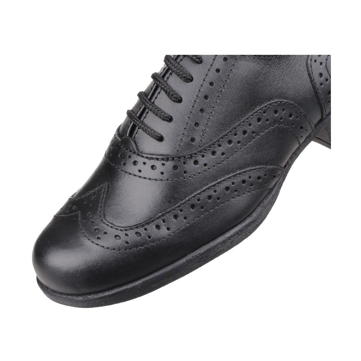 Hush Puppies school shoe Kada BLACK Leather Girls Brogue