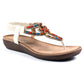 Lunar sandal with toe post Una WHITE JLH320BL