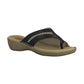 Jana Black Mule Sandal with Toe Loop BLACK 27111-28