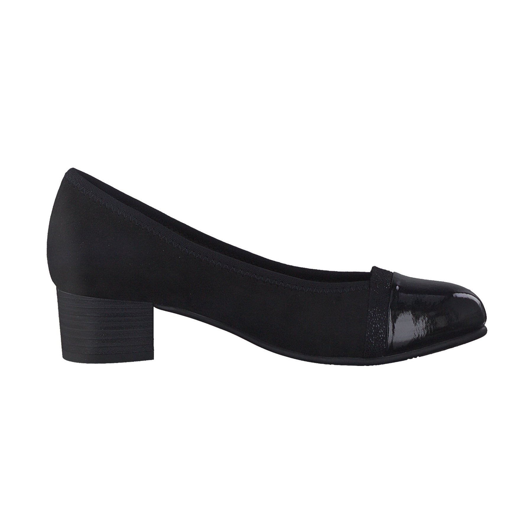 Jana Classic Court Shoe in Wide Fitting BLACK 22366-001