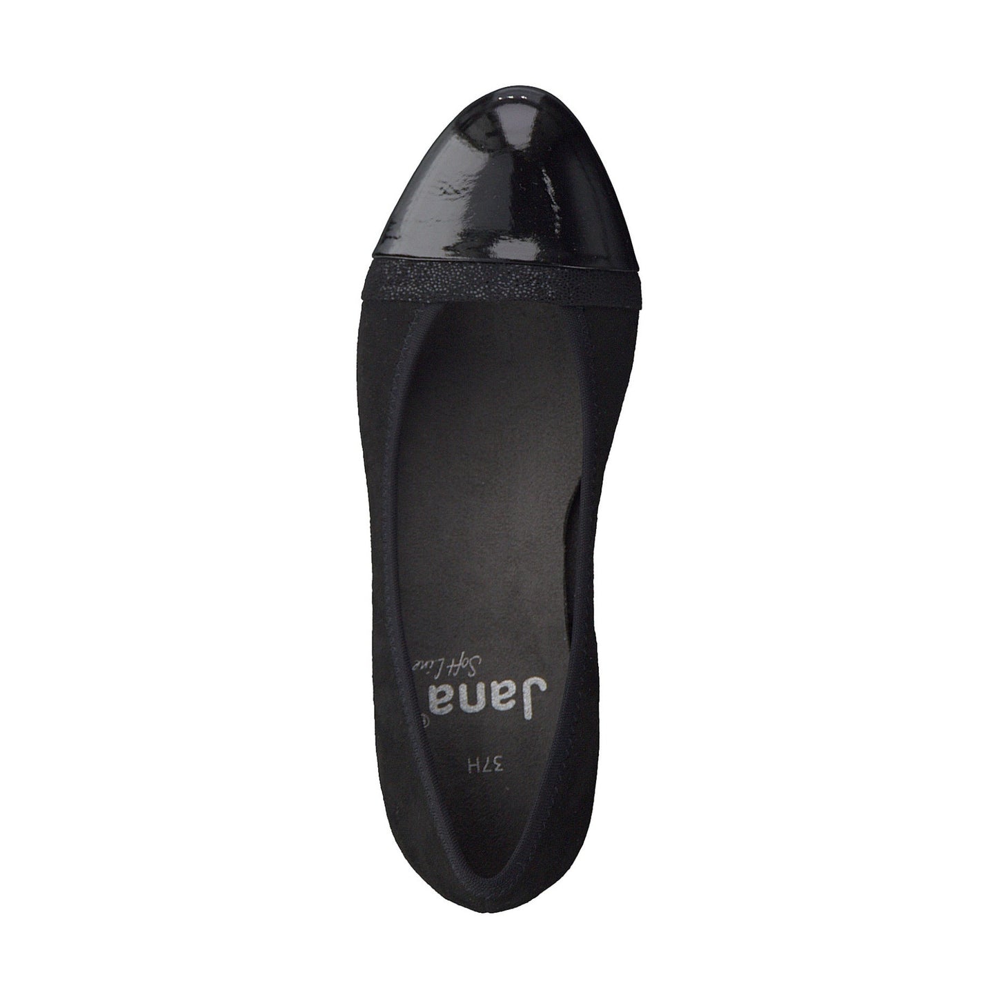 Jana Classic Court Shoe in Wide Fitting BLACK 22366-001