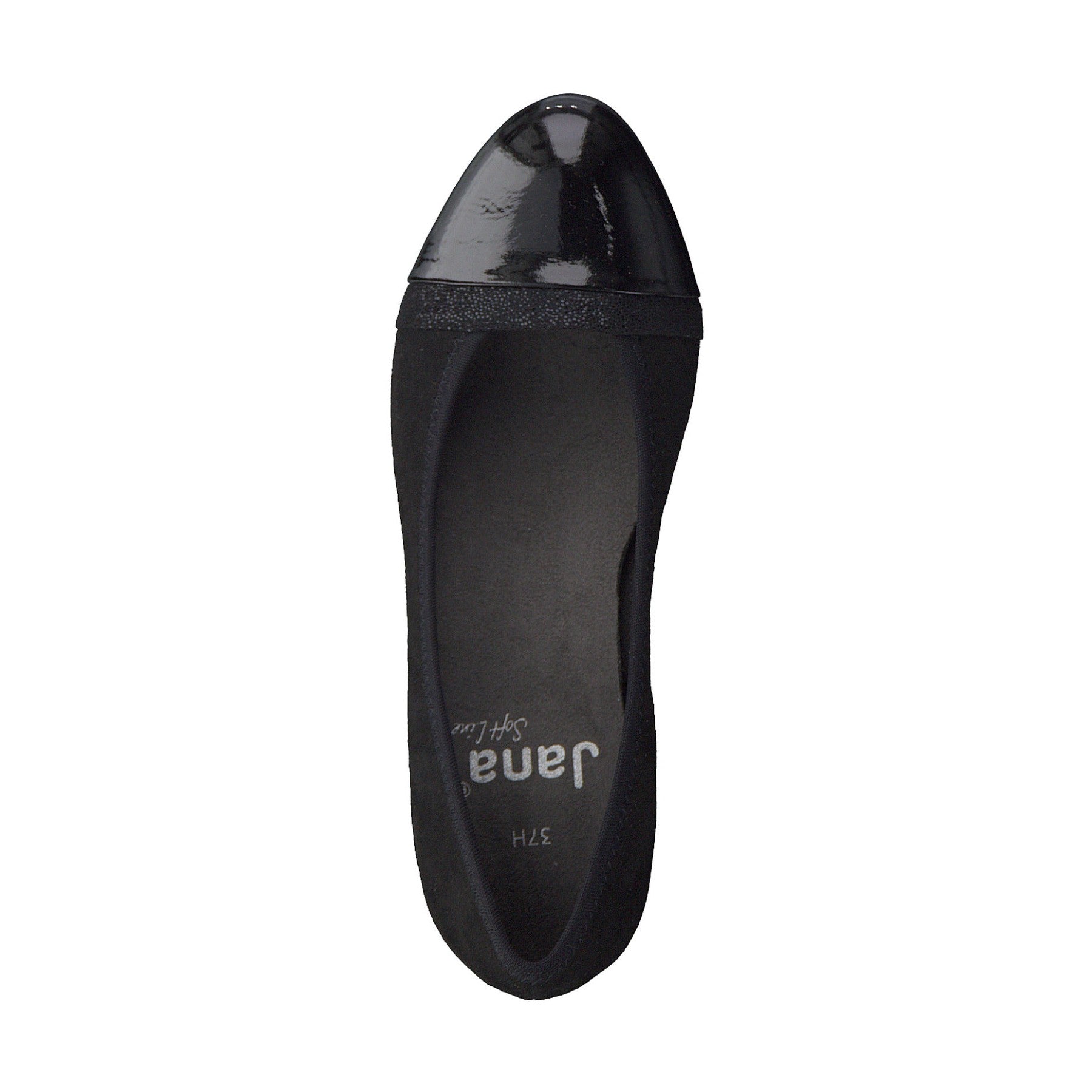Jana Classic Court Shoe in Wide Fitting BLACK 22366-001