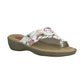 Jana White Flower Mule Sandal with Toe Loop 27111-28 WHITE FLOWER 27111-28
