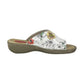 Jana White Flower Mule Sandal with Toe Loop 27111-28 WHITE FLOWER 27111-28