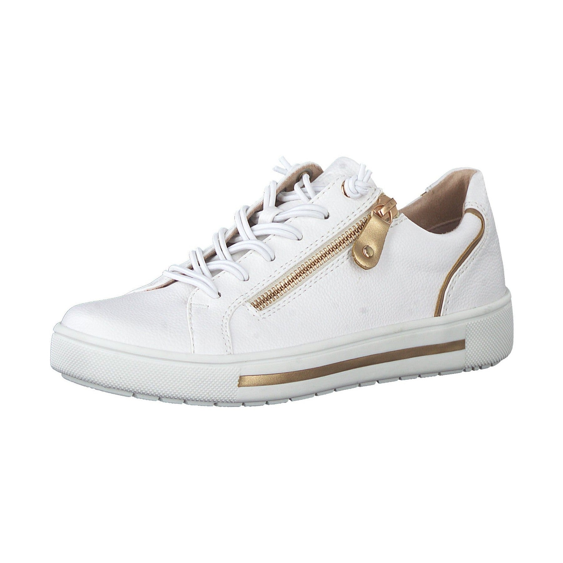 Jana Wide Fit Trainer With Zip and Laces 23660-152 WHITE MULTY