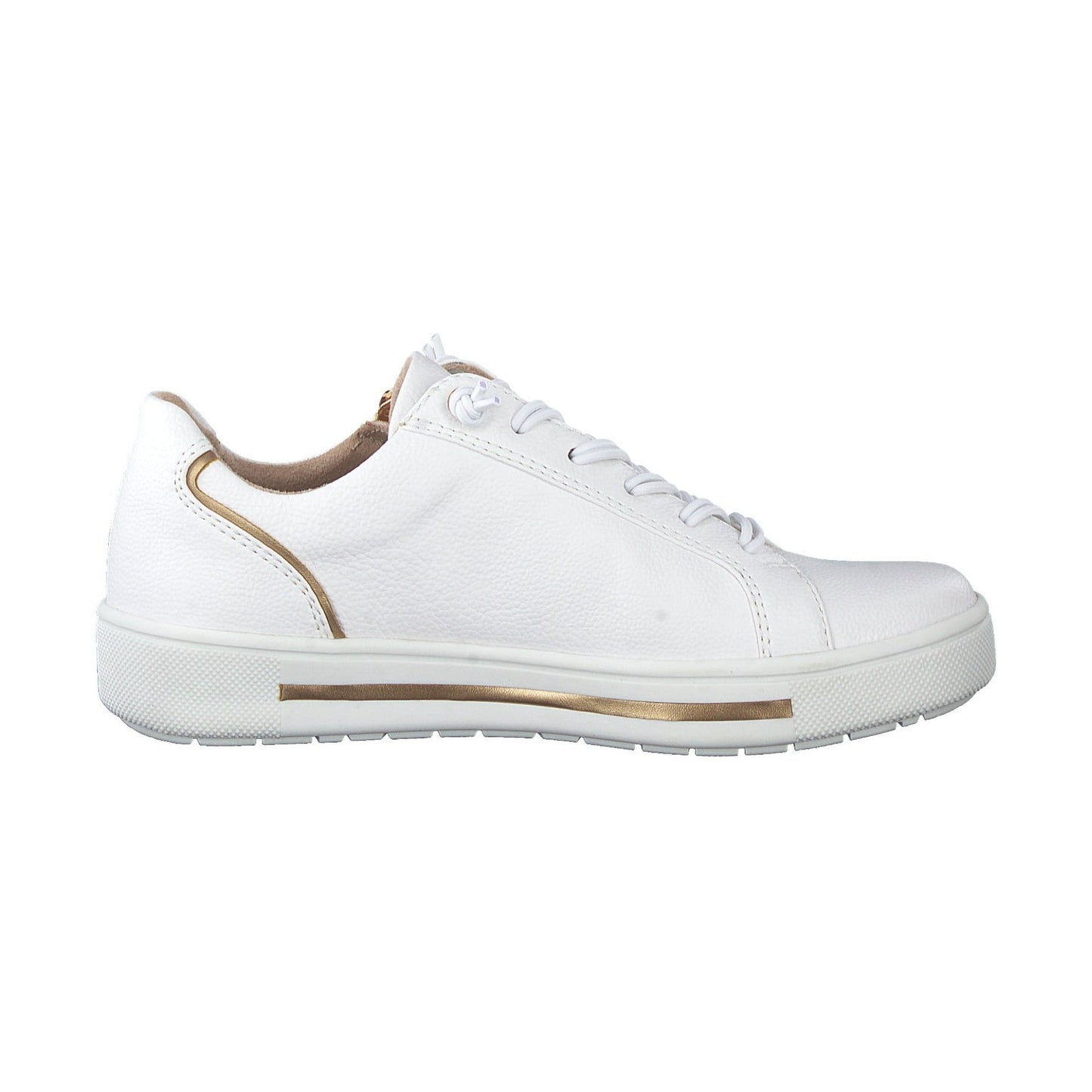 Jana Wide Fit Trainer With Zip and Laces 23660-152 WHITE MULTY