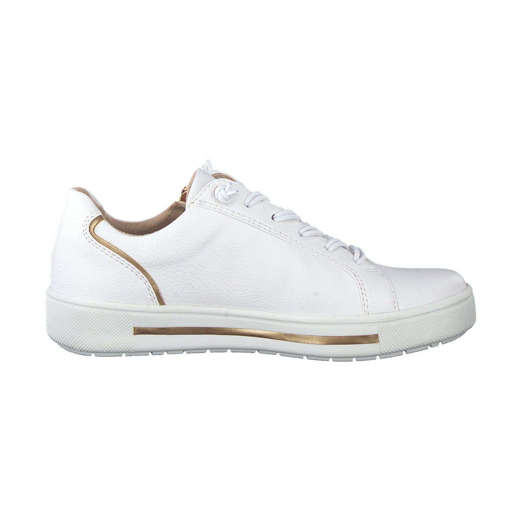 Jana Wide Fit Trainer With Zip and Laces 23660-152 WHITE MULTY