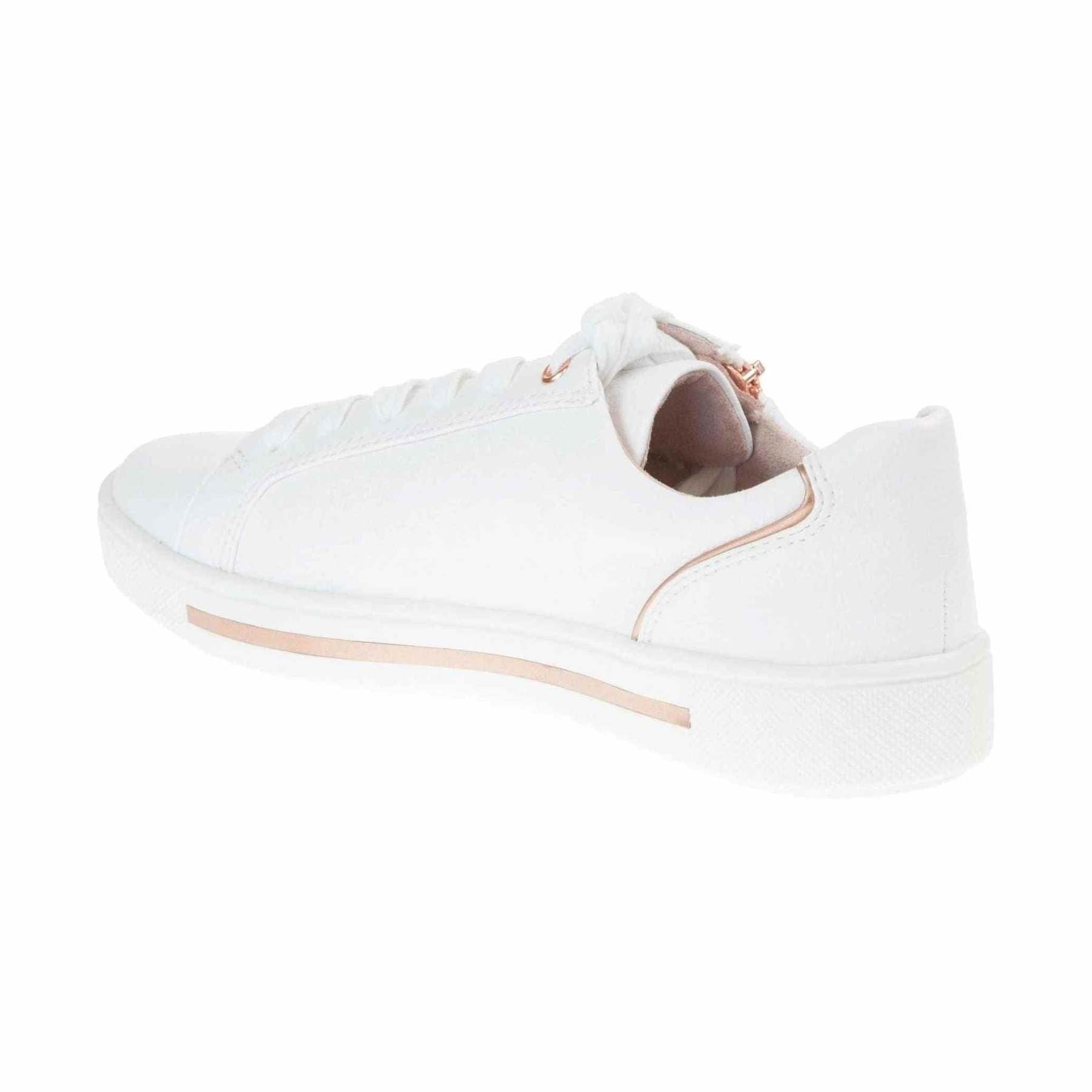 Jana Wide Fit Trainer With Zip and Laces 23660-152 WHITE MULTY