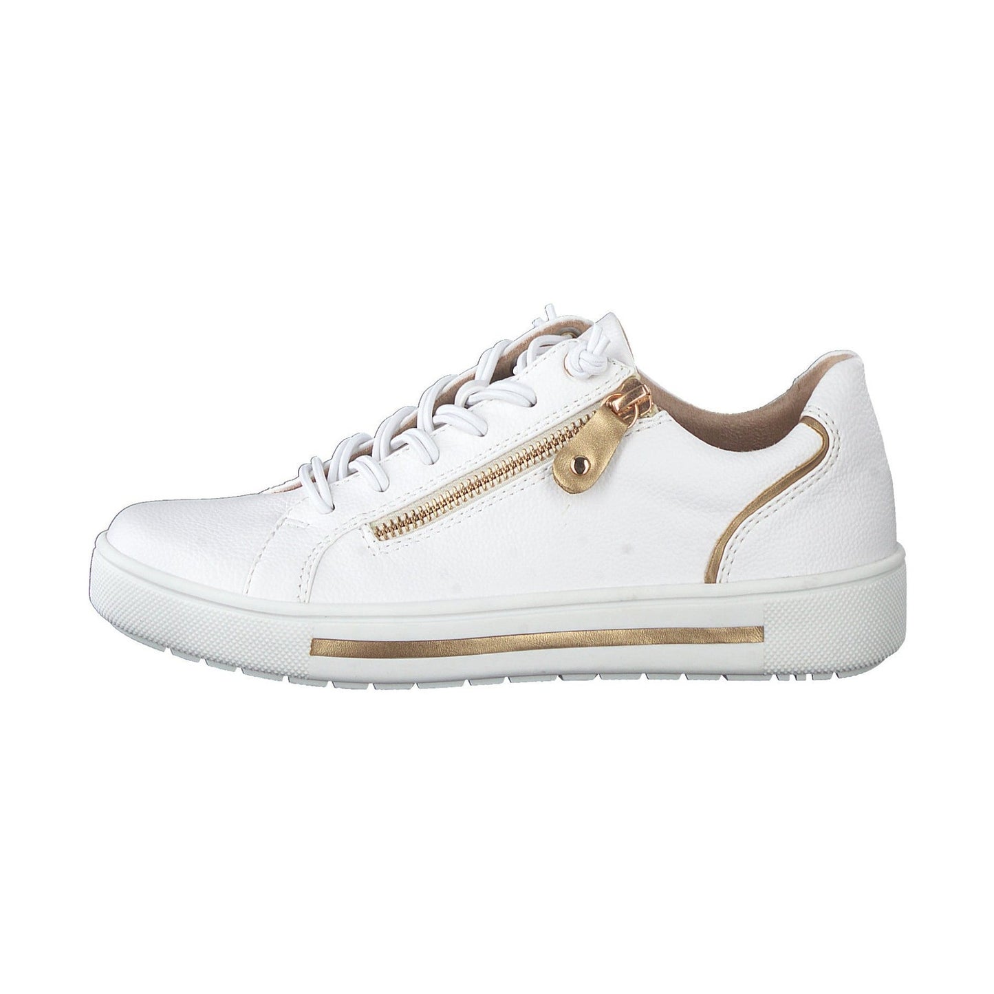 Jana Wide Fit Trainer With Zip and Laces 23660-152 WHITE MULTY