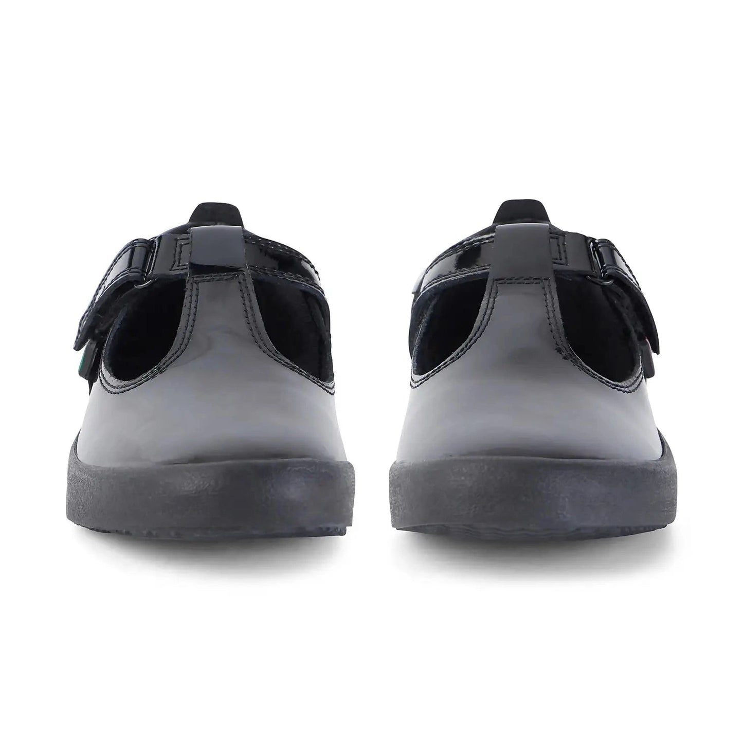 Kicker Junior Girls Karico T Vel Black PAT Leather School Shoe KARICO T VEL