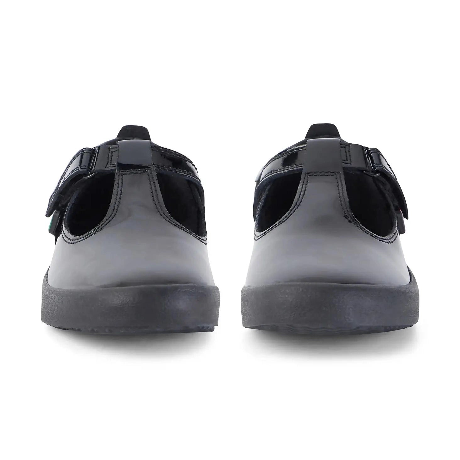 Kicker Junior Girls Karico T Vel Black PAT Leather School Shoe KARICO T VEL