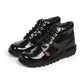 Kickers Classic Kick Hi Teens 31-39 BLACK Patent Leather