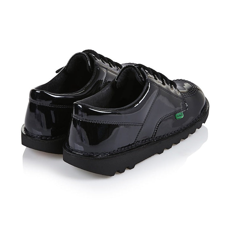 Kickers Classic Kick Lo Teen Shoe BLACK Patent Leather
