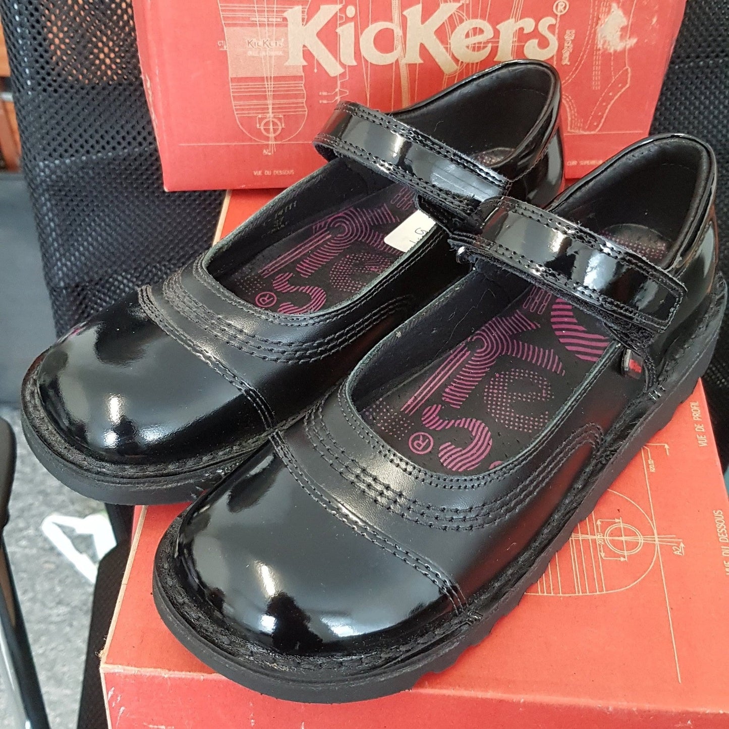 Kickers KICK POP Black Leather Bar Shoe
