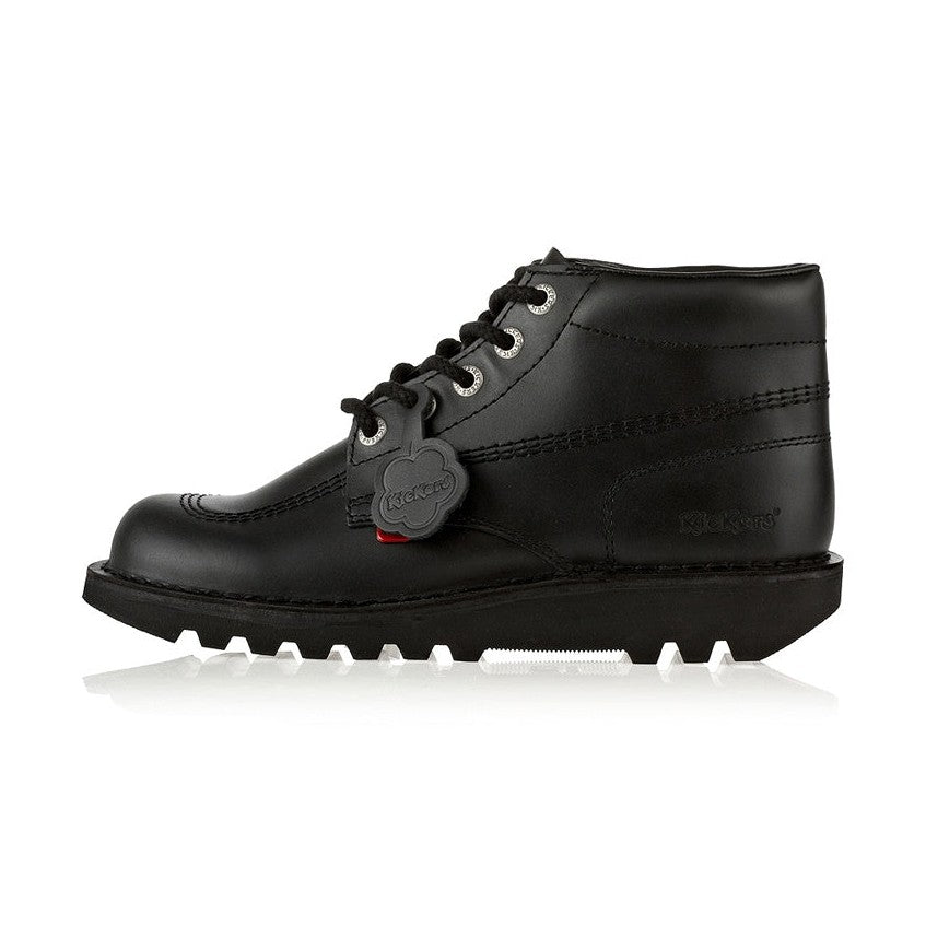 Kickers Kick Hi J/Y 31-39 Classic BLACK LEATHER Boot