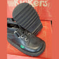 Kickers Kick Quick Black Leather Infants slip on Shoe