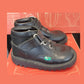 Kickers Kick Quick Black Leather Infants slip on Shoe