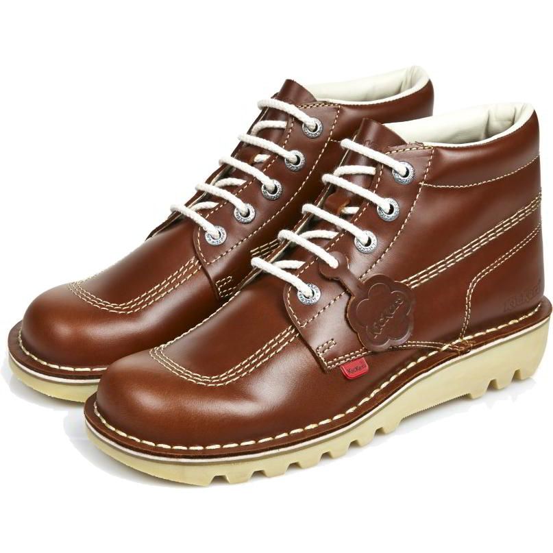 Mens Kickers Kick Hi DARK TAN Leather A.G. Meek