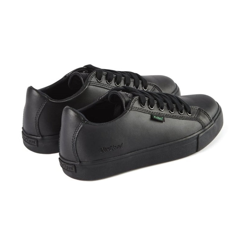 Kickers Tovni Lacer BLACK Leather School Shoe