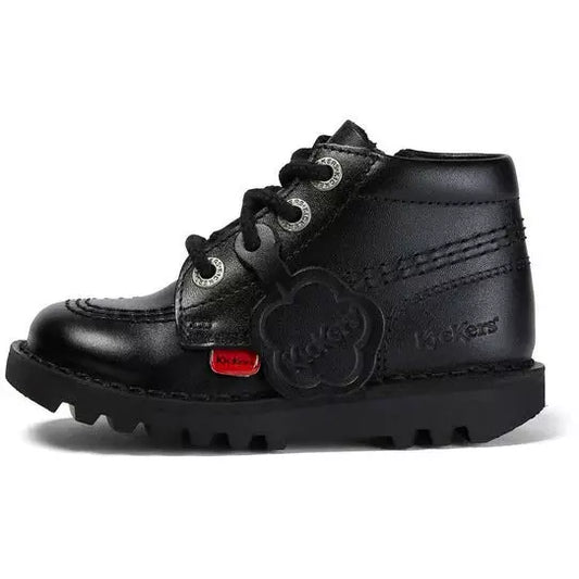 Kickers Kids KICK Hi ZIP BLACK LEATHER  Boots 115825