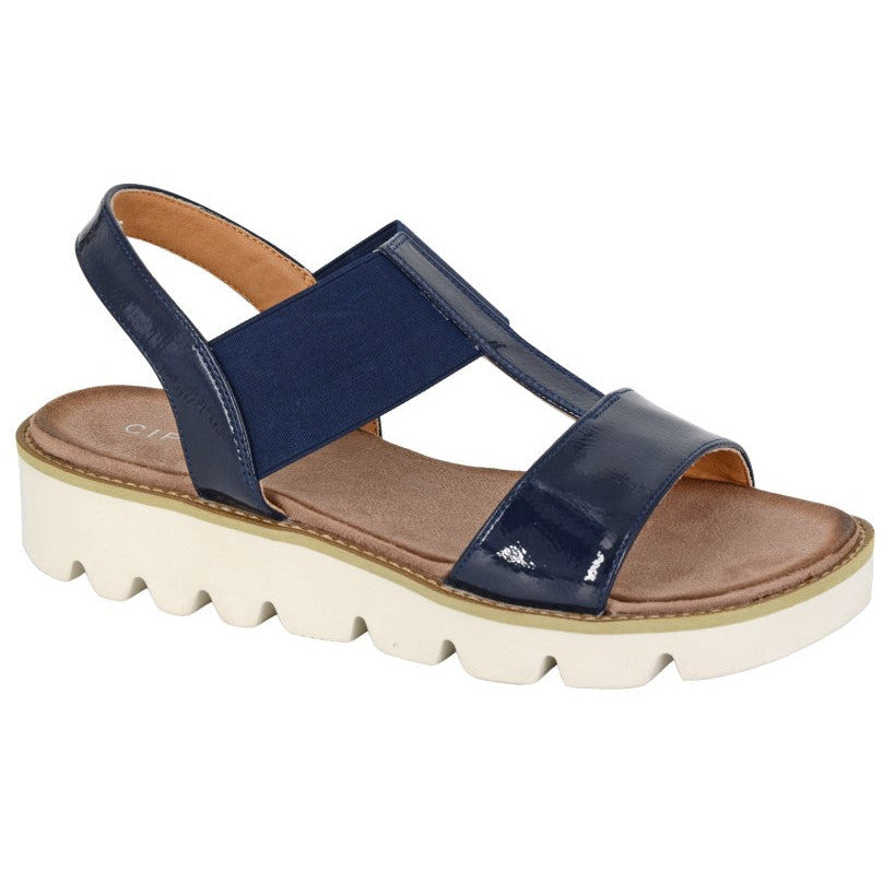 Navy patent wedge sandals best sale