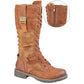 Cipriata GABRIELA L307 Tan Long boot with Laces and inside zip