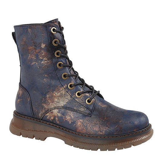Cipriata Ankle Boot Blue L310  Laces and Inside Zip